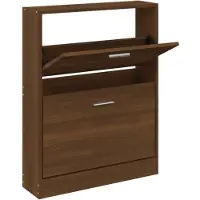 vidaXL Schoenenkast 59x17x81 cm bewerkt hout bruin eikenkleur