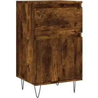 vidaXL - Dressoir - 40x35x70 - cm - bewerkt - hout - gerookt - eikenkleurig