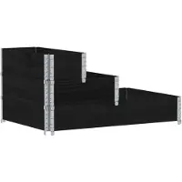 vidaXL Verhoogde plantenbak 3-laags 120x80 cm massief grenenhout zwart