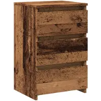 vidaXL Nachtkastje 40x35x62,5 cm bewerkt hout oud houtkleurig