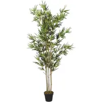 vidaXL Kunstplant bamboe 1380 bladeren 200 cm groen
