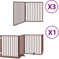 vidaXL Hondenhek inklapbaar 10 panelen 800 cm populierenhout bruin