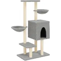 vidaXL Kattenmeubel met sisal krabpalen 117 cm lichtgrijs