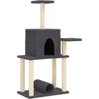 vidaXL Kattenmeubel met sisal krabpalen 122 cm donkergrijs