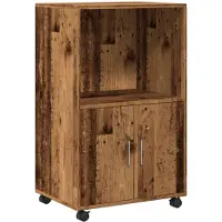 vidaXL Rolkast 55x40x91 cm bewerkt hout oud houtkleurig