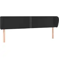 vidaXL Hoofdbord met randen 203x23x78/88 cm kunstleer zwart