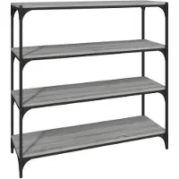 vidaXL Boekenkast 100x33x100 cm hout en staal grijs sonoma eikenkleur