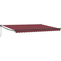 vidaXL Luifel handmatig uittrekbaar 450x300 cm bordeauxrood