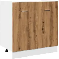 vidaXL Onderkast voor spoelbak, model Lyon, ambachtelijk eikenfineer, 80x46x81,5 cm, houtvezelplaat