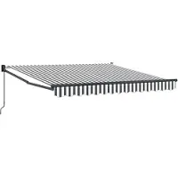 vidaXL Handmatig Zonnescherm 3 x 2,5 m Antraciet en wit gestreept