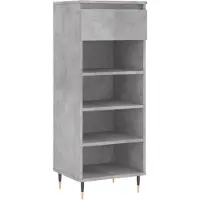 vidaXL - Schoenenkast - 40x36x105 - cm - bewerkt - hout - betongrijs
