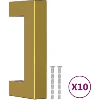 vidaXL Handvatten 10 st 64 mm roestvrij staal goudkleurig