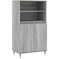 vidaXL Hoge kast 60x36x110 cm bewerkt hout grijs sonoma eikenkleurig
