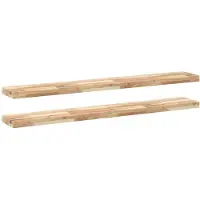 vidaXL Wandschappen 2 st zwevend 120x20x4 cm onbehandeld acaciahout