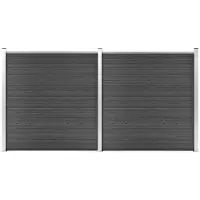 vidaXL Schuttingpanelenset 353x186 cm HKC zwart