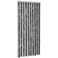 vidaXL Vliegenhor met grijze en zwarte chenille, 90x200 cm