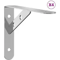 vidaXL Plankdragers 4 st 20x2,5x14 cm roestvrijstaal zilverkleurig
