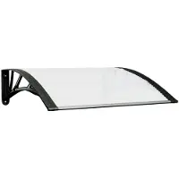 vidaXL Overkapping voor deur, zwart en transparant, 80x75 cm, polycarbonaat