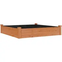vidaXL Verhoogde plantenbak, bruin, 120x120x25 cm, massief grenenhout