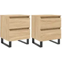 vidaXL Nachtkastjes 2 st 40x35x50 cm sonoma eikenkleurig