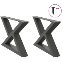 vidaXL Salontafelpoten 2 st 60x(30-31,3) cm staal antraciet