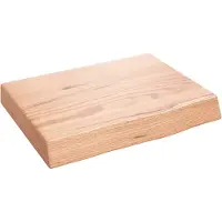 vidaXL - Wandschap - 40x30x(2-6) - cm - behandeld - massief - eikenhout - lichtbruin