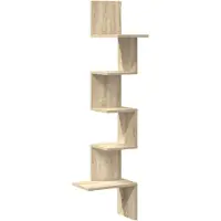vidaXL Hoekwandschap 32x32x127,5 cm bewerkt hout sonoma eikenkleurig