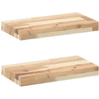 vidaXL Wandschappen 2 st zwevend 40x20x4 cm onbehandeld acaciahout