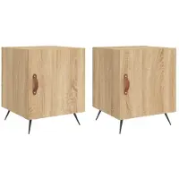 vidaXL Nachtkastjes 2 st 40x40x50 cm bewerkt hout sonoma eikenkleurig
