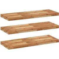 vidaXL Wandschappen 3 st zwevend olieafwerking 100x30x4 cm acaciahout