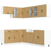 vidaXL 11-delige Keukenkastenset Lucca bewerkt hout artisanaal eiken