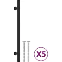 vidaXL Handvatten 5 st 192 mm roestvrij staal zwart