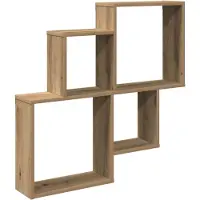 vidaXL Wandschap 80x15x78,5 cm bewerkt hout artisanaal eikenkleurig