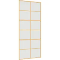 vidaXL Schuifdeur 90x205 cm mat ESG-glas en aluminium goudkleurig