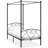vidaXL Hemelbedframe metaal zwart 90x200 cm