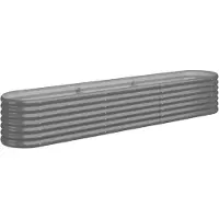 vidaXL Plantenbak 224x40x36 cm gegalvaniseerd staal grijs