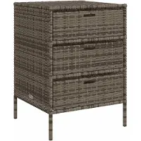 DKD Home Decor Tuinkast, grijs, 55x59x80 cm, van polyrotan