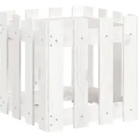 vidaXL Plantenbak met hekontwerp 40x40x40 cm massief grenenhout wit