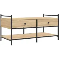 vidaXL Salontafel 99x50x50 cm bewerkt hout sonoma eikenkleurig