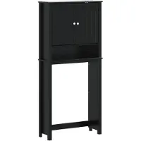 vidaXL wasmachinemeubel BERG, zwart, 76x27x164,5 cm, massief hout