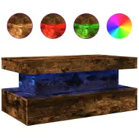 vidaXL Salontafel met LED-verlichting, gerookt eikenhout, 90x50x40 cm