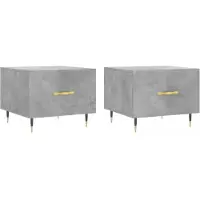 vidaXL Salontafels, 2 stuks, betonlook, 50x50x40 cm, houtvezelplaat