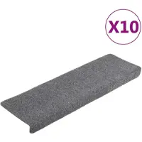 vidaXL Trapmatten zelfklevend 10 stuks 65x21x4 cm lichtgrijs