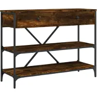 vidaXL Wandtafel met lades en schappen bewerkt hout gerookt eikenkleur