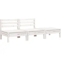 vidaXL Tuinbank 3-zits massief grenenhout wit
