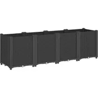 vidaXL Plantenbak 160x40x53 cm polypropeen zwart