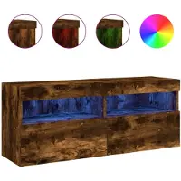 vidaXL Tv-wandmeubel met LED-verlichting 100x30x40 cm gerookt eiken