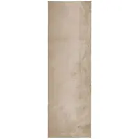 vidaXL Vloerkleed HUARTE laagpolig zacht wasbaar 80x250 cm zandkleurig