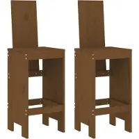 vidaXL Barkruk, 2 stuks, honingbruin, 40x42x120 cm, massief grenenhout