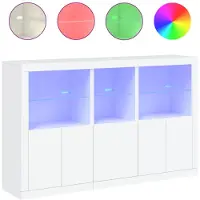 vidaXL Dressoir met LED-verlichting 162x37x100 cm wit